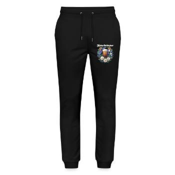 Naturliebhaber Bierkranz Trachtenshirt Ersatzdirnd - Stanley/Stella Unisex Bio Jogginghose Mover  - Schwarz - Vorne - Marisol (170cm) & Nik (191cm)