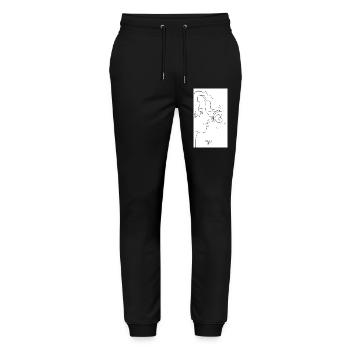 Baiser Papillon - Pantalon de jogging bio MOVER Stanley/Stella unisexe - noir - Devant - Marisol (170cm) & Nik (191cm)