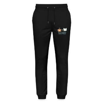 Erst Kaffee, dann Miau - Stanley/Stella Unisex Bio Jogginghose Mover  - Schwarz - Vorne - Marisol (170cm) & Nik (191cm)