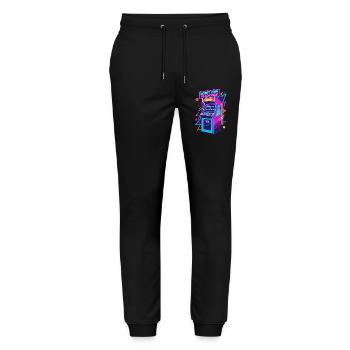 Retro Arcade Design für Gamer & Zocker - Stanley/Stella Unisex Bio Jogginghose Mover  - Schwarz - Vorne - Marisol (170cm) & Nik (191cm)
