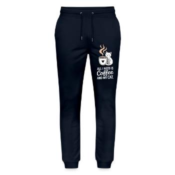 All I Need Coffee And Cat Quote - Stanley/Stella Unisex Bio Jogginghose Mover  - Navy - Vorne - Marisol (170cm) & Nik (191cm)