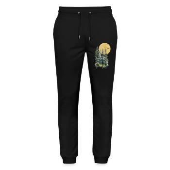 Moonlit Pine Woodland - Stanley/Stella Mover Unisex Organic Jogging Trousers - black - Front - Marisol (170cm) & Nik (191cm)