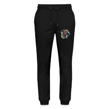 Color Explosion Dog Portrait - Stanley/Stella Mover Unisex Organic Jogging Trousers - black - Front - Marisol (170cm) & Nik (191cm)