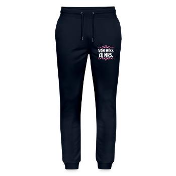 JGA Team Braut Junggesellinnenabschied - Stanley/Stella Unisex Bio Jogginghose Mover  - Navy - Vorne - Marisol (170cm) & Nik (191cm)