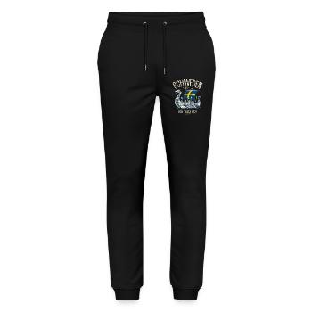 Schweden ruft ich muss los Spruch - Stanley/Stella Unisex Bio Jogginghose Mover  - Schwarz - Vorne - Marisol (170cm) & Nik (191cm)