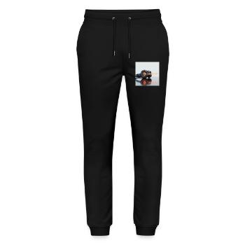 Beatcoin Kopfhörer Crypto Vibe - Stanley/Stella Unisex Bio Jogginghose Mover  - Schwarz - Vorne - Marisol (170cm) & Nik (191cm)