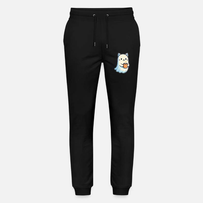 Kaffeegeist Katze mit Becher - Stanley/Stella Unisex Bio Jogginghose Mover  - Schwarz