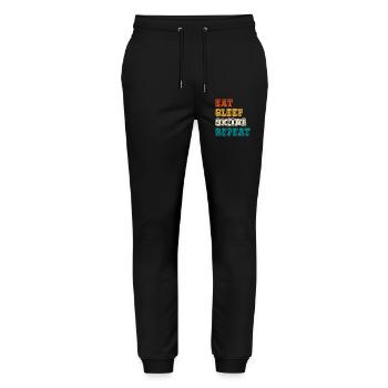 Essen Schlafen Skifahren Wiederholen - Stanley/Stella Unisex Bio Jogginghose Mover  - Schwarz - Vorne - Marisol (170cm) & Nik (191cm)