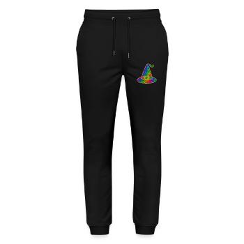 Halloween-Regenbogen Glitzer Hexenhut - Stanley/Stella Unisex Bio Jogginghose Mover  - Schwarz - Vorne - Marisol (170cm) & Nik (191cm)