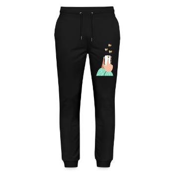 Pride hearts on the smartphone - Stanley/Stella Mover Unisex Organic Jogging Trousers - black - Front - Marisol (170cm) & Nik (191cm)