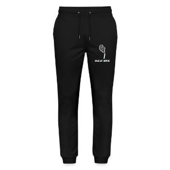 Shut Up & Serve – Lustiges Tennis Design - Stanley/Stella Unisex Bio Jogginghose Mover  - Schwarz - Vorne - Marisol (170cm) & Nik (191cm)