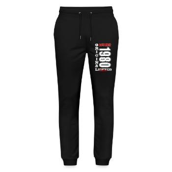 October 1968 Edition Retro Typo - Stanley/Stella Mover Unisex Organic Jogging Trousers - black - Front - Marisol (170cm) & Nik (191cm)