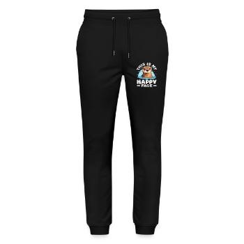 Sea Otter Cartoon Lucky Face - Stanley/Stella Mover Unisex Organic Jogging Trousers - black - Front - Marisol (170cm) & Nik (191cm)