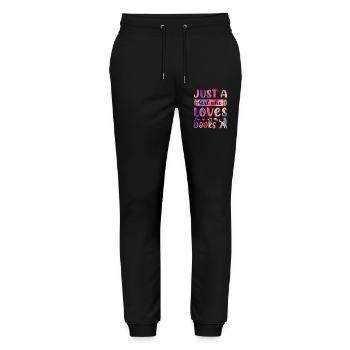 Just a girl who loves books - Stanley/Stella Mover Unisex Organic Jogging Trousers - black - Front - Marisol (170cm) & Nik (191cm)