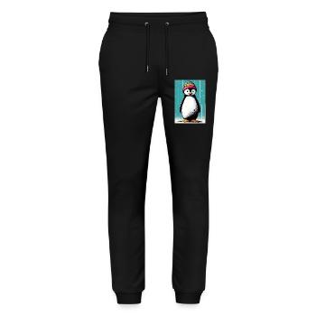 Pinguin - Stanley/Stella Unisex Bio Jogginghose Mover  - Schwarz - Vorne - Marisol (170cm) & Nik (191cm)