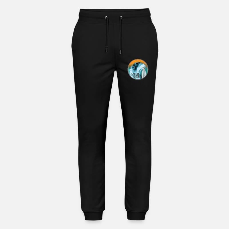 Wave in Surf Magic Patch - Stanley/Stella Mover Unisex Organic Jogging Trousers - black