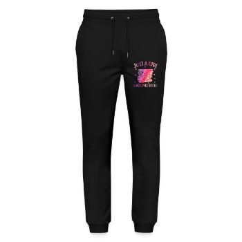 Just a girl who loves books - Stanley/Stella Mover Unisex Organic Jogging Trousers - black - Front - Marisol (170cm) & Nik (191cm)