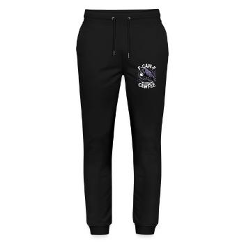 F-Caw-F Kaffeepun Rabenmotiv - Stanley/Stella Unisex Bio Jogginghose Mover  - Schwarz - Vorne - Marisol (170cm) & Nik (191cm)