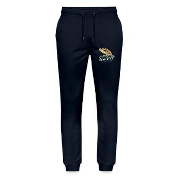 Chameleon of the Algarve colorful illustration - Stanley/Stella Mover Unisex Organic Jogging Trousers - navy - Front - Marisol (170cm) & Nik (191cm)
