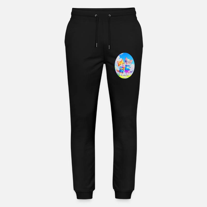 Kätzchen, Hündchen & Eiscreme (Oval) - Stanley/Stella Mover Unisex Organic Jogging Trousers - black