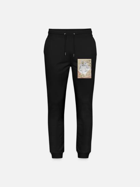 Literary Dream: Face with Butterflies - Stanley/Stella Mover Unisex Organic Jogging Trousers - black