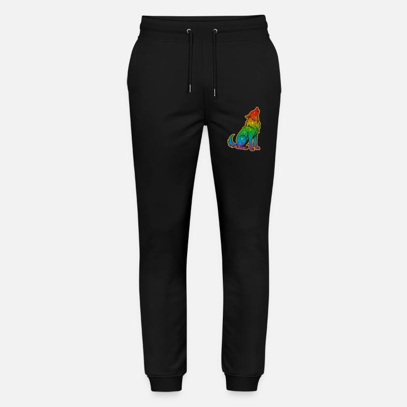 Heulender Regenbogenwolf Glitter Silhouette - Stanley/Stella Unisex Bio Jogginghose Mover  - Schwarz
