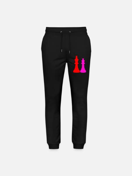 Double Chess Queen Silhouettes - Stanley/Stella Mover Unisex Organic Jogging Trousers - black