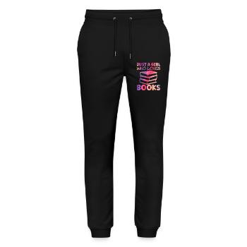 Just a girl who loves books - Stanley/Stella Mover Unisex Organic Jogging Trousers - black - Front - Marisol (170cm) & Nik (191cm)