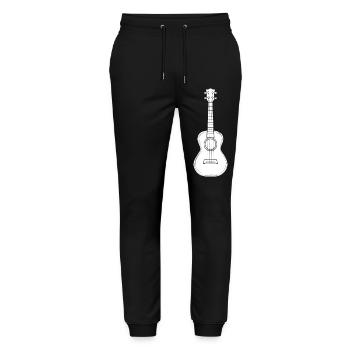 Dessin d’instrument de ukulélé - Pantalon de jogging bio MOVER Stanley/Stella unisexe - noir - Devant - Marisol (170cm) & Nik (191cm)