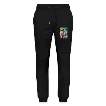 Gradient tulip - turquoise - Stanley/Stella Mover Unisex Organic Jogging Trousers - black - Front - Marisol (170cm) & Nik (191cm)