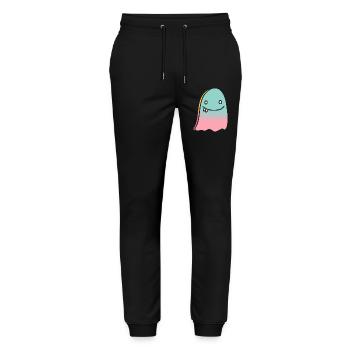 Ghost doodle gradient - Stanley/Stella Mover Unisex Organic Jogging Trousers - black - Front - Marisol (170cm) & Nik (191cm)