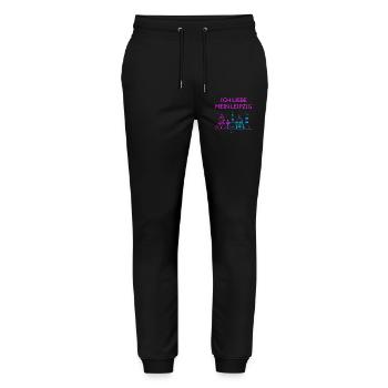I love my Leipzig Neon Skyline - Stanley/Stella Mover Unisex Organic Jogging Trousers - black - Front - Marisol (170cm) & Nik (191cm)