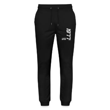Limited_Edition_1977 - Pantalon de jogging bio MOVER Stanley/Stella unisexe - noir - Devant - Marisol (170cm) & Nik (191cm)