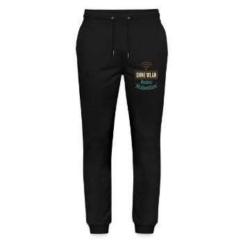 No motivation without Wi-Fi - Stanley/Stella Mover Unisex Organic Jogging Trousers - black - Front - Marisol (170cm) & Nik (191cm)