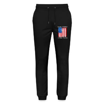 Anime Manga Otaku Kawaii USA America Flag Flag - Stanley/Stella Mover Unisex Organic Jogging Trousers - black - Front - Marisol (170cm) & Nik (191cm)