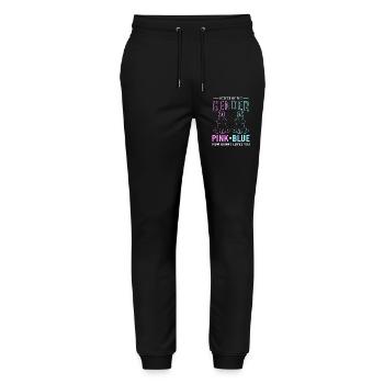 Werdende Mutter Ostern Gender Reveal - Stanley/Stella Unisex Bio Jogginghose Mover  - Schwarz - Vorne - Marisol (170cm) & Nik (191cm)