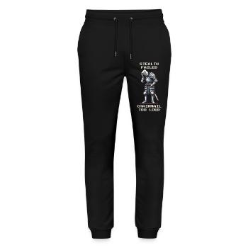 Stealth failed | Chainmail too loud - Knight - Stanley/Stella Mover Unisex Organic Jogging Trousers - black - Front - Marisol (170cm) & Nik (191cm)