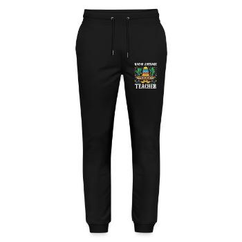 Nacho Average Lehrer - Stanley/Stella Unisex Bio Jogginghose Mover  - Schwarz - Vorne - Marisol (170cm) & Nik (191cm)