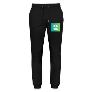 Tennis Gradient Typography - Stanley/Stella Mover Unisex Organic Jogging Trousers - black - Front - Marisol (170cm) & Nik (191cm)
