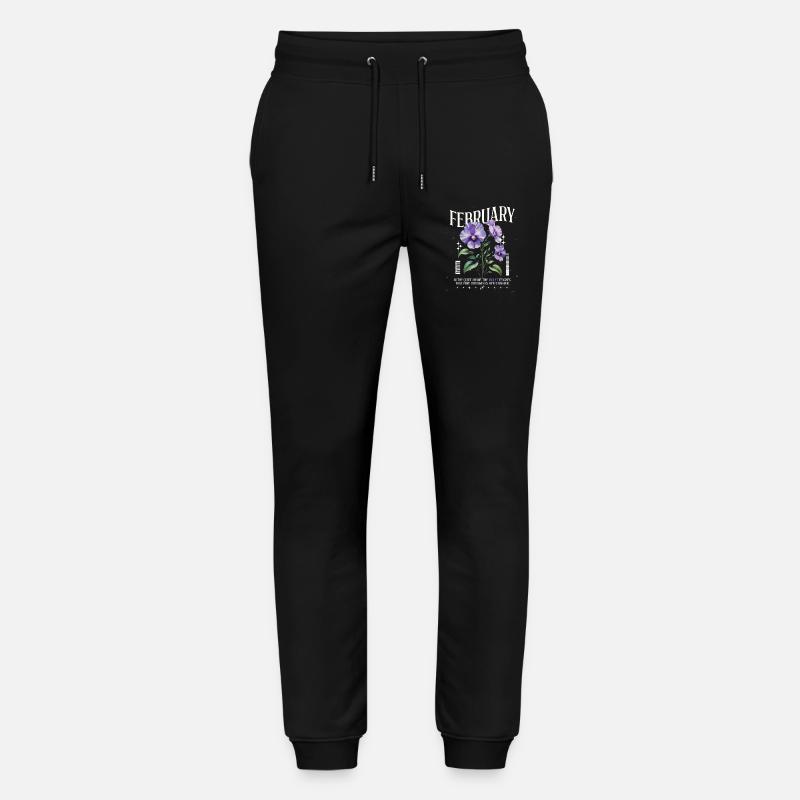 Februar Veilchen Geburtsblume - Stanley/Stella Unisex Bio Jogginghose Mover - Schwarz