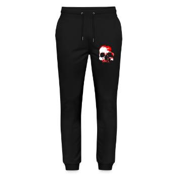 Red Skull Contrast - Stanley/Stella Mover Unisex Organic Jogging Trousers - black - Front - Marisol (170cm) & Nik (191cm)