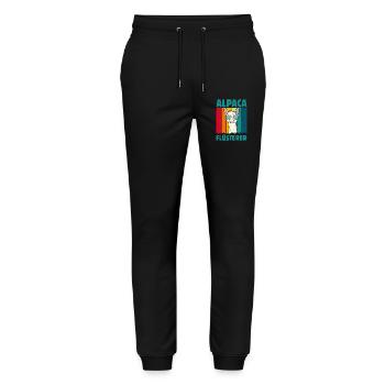 Alpaca Fan ALPACA FLÜSTERER Lama Lustiges - Stanley/Stella Mover Unisex Organic Jogging Trousers - black - Front - Marisol (170cm) & Nik (191cm)