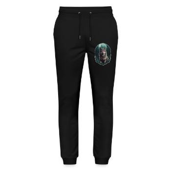 Loup au clair de lune - Pantalon de jogging bio MOVER Stanley/Stella unisexe - noir - Devant - Marisol (170cm) & Nik (191cm)