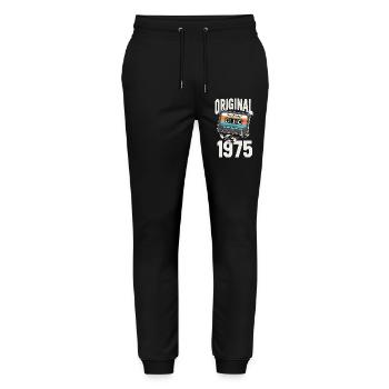 Oktober 1975 Legende Vintage Kassette Geschenk - Stanley/Stella Unisex Bio Jogginghose Mover  - Schwarz - Vorne - Marisol (170cm) & Nik (191cm)