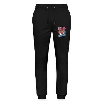 Personne n’aime les petits malins ! Cela signifie personne ! - Pantalon de jogging bio MOVER Stanley/Stella unisexe - noir - Devant - Marisol (170cm) & Nik (191cm)