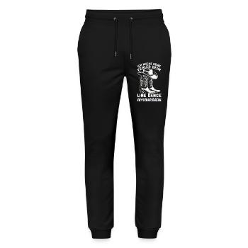 Line Dancing Cowboy Line Dancer Line Dance - Stanley/Stella Mover Unisex Organic Jogging Trousers - black - Front - Marisol (170cm) & Nik (191cm)