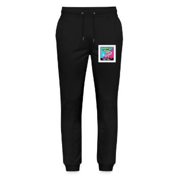 Geniale Idee Brain Pop - Stanley/Stella Unisex Bio Jogginghose Mover  - Schwarz - Vorne - Marisol (170cm) & Nik (191cm)