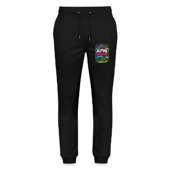 Rêves alpins | Conception de skis d’hiver - Pantalon de jogging bio MOVER Stanley/Stella unisexe - noir - Devant - Marisol (170cm) & Nik (191cm)