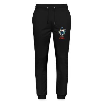 Moin Möwe Seemann Ostfriesland Urlaub  - Stanley/Stella Unisex Bio Jogginghose Mover  - Schwarz - Vorne - Marisol (170cm) & Nik (191cm)