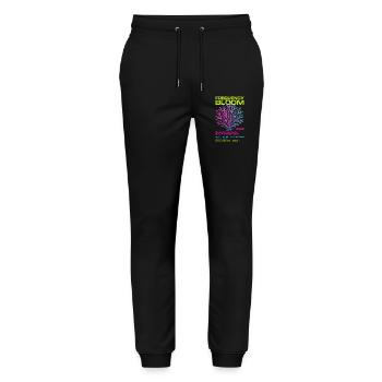 Frequency Bloom - Stanley/Stella Mover Unisex Organic Jogging Trousers - black - Front - Marisol (170cm) & Nik (191cm)
